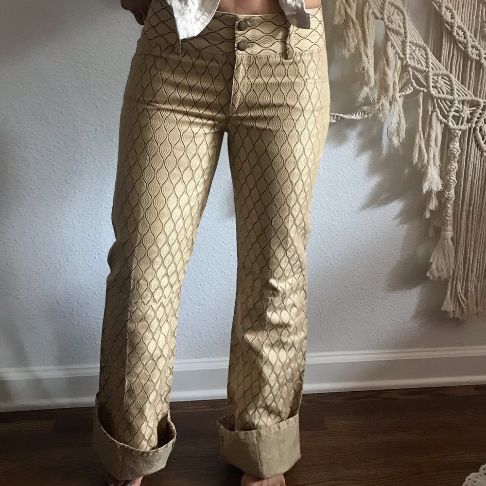 Alice and Olivia Bell Bottom pants 70s gold boho 6